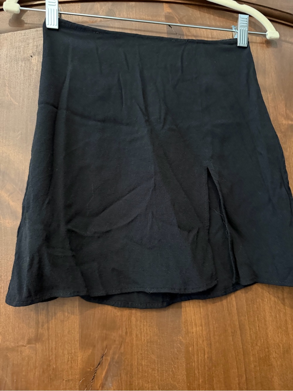 Reformation Black Mini Skirt Sz 2 with Front Slit. Light little mini
